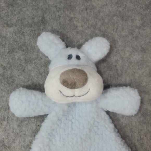 Demdaco Nat & Jules Light Blue Puppy Dog Lovey 11 Inch Rattle Plush Baby Toy - Picture 4 of 9